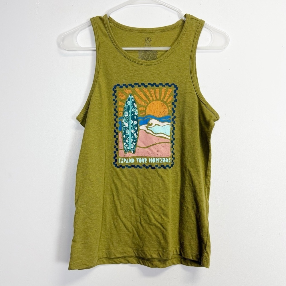 NEW Treasure & Bond Tank Top Girls Size Medium 8 10 Kids Green Surf NWOT